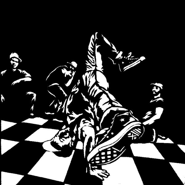 Картины в черно-белом стиле граффити шахматный