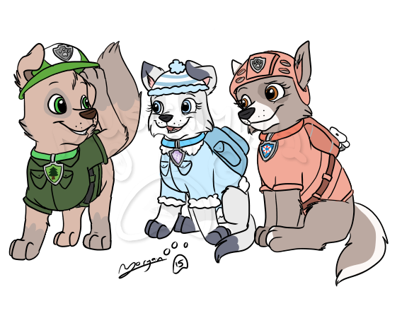 Щенячий патруль Рокки и Эверест любовь