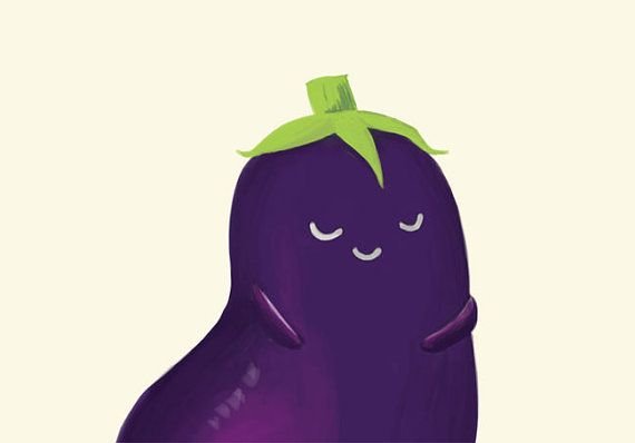 Милый баклажан мультяшный