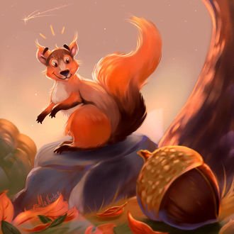 Белка запасливая иллюстрация