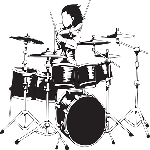 Человек за барабанной установкой