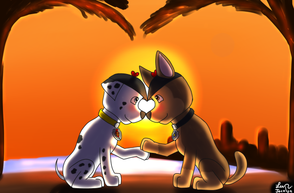 Paw Patrol Marshall x Chase арт