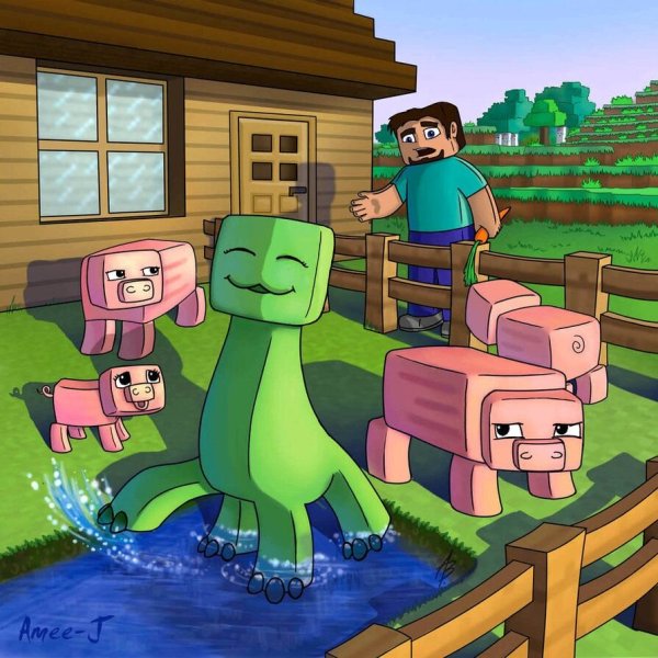 Майнкрафт Стив и КРИПЕР