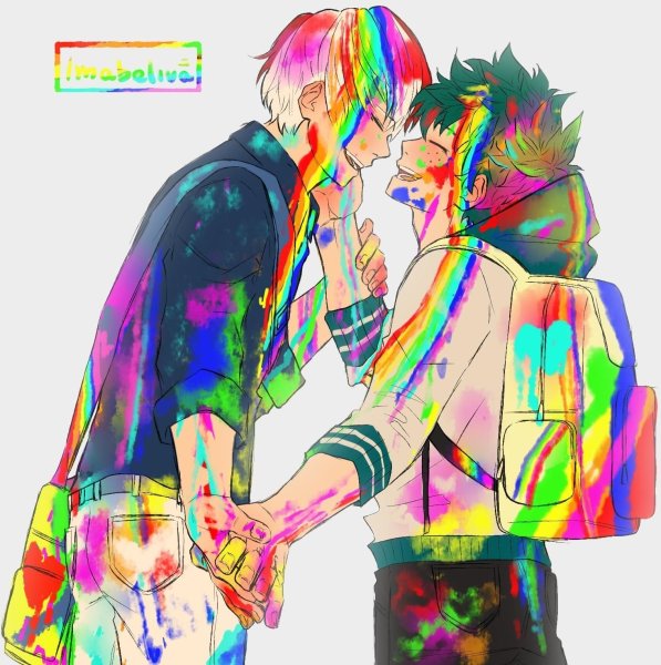 Тодороки с флагом ЛГБТ