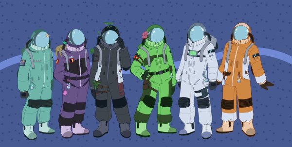 Амонг АС персонажи космонавты