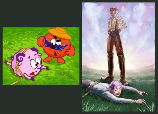 Смешарики Крош и Ежик хуманизация