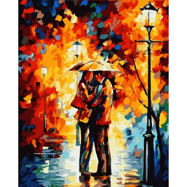 Леонид Афремов поцелуй под дождем