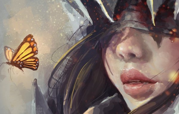 Девушка бабочка арт