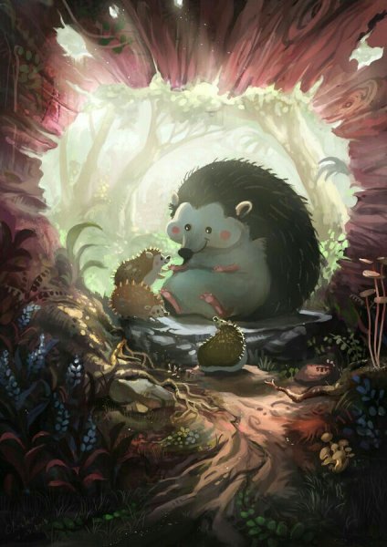 Арты с ежами