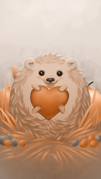 Милые ежики арт