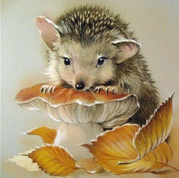 Еж пастелью