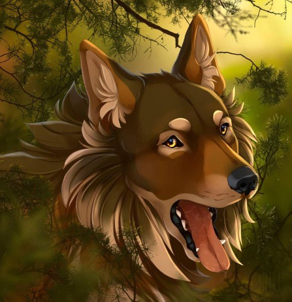 Коричневая собака арт