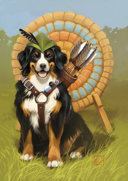 Очень красивый арт собак