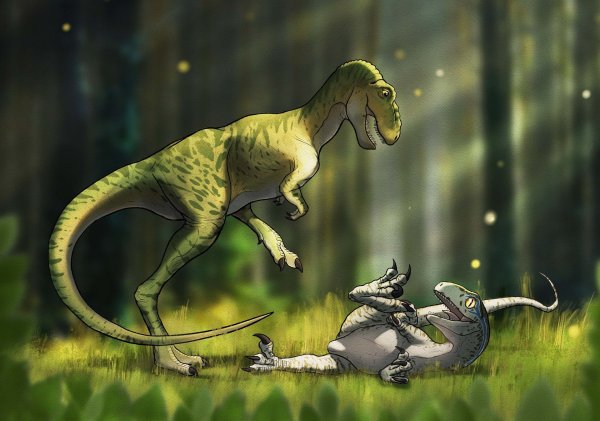 Тирекс динозавр и Раптор
