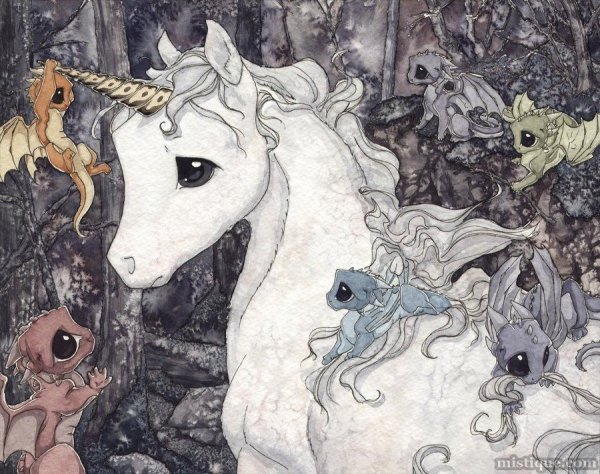 Единороги и драконы милые