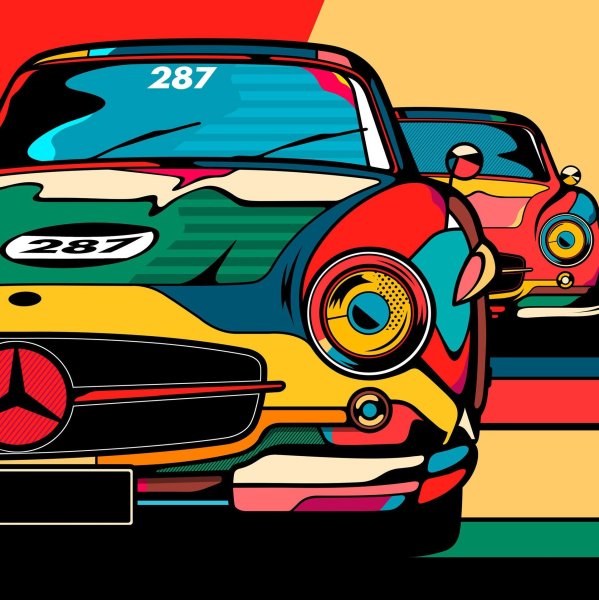 Машина в стиле поп арт