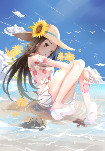 Аниме девушка лето