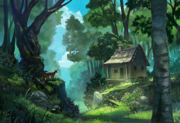 Сказочная деревня в лесу