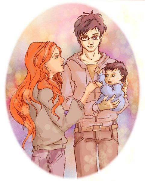 Гарри Поттер и Джинни семья арт
