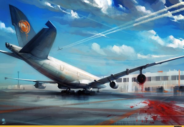 Пассажирский самолет арт