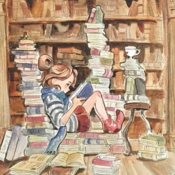 Иллюстрации современной девушки с книгой