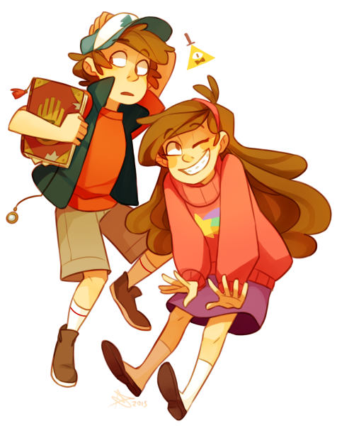 Гравити Фолз аниме Билл и Диппер с Мейбл