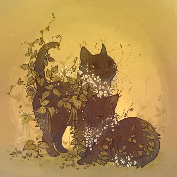 Чайный кот арт