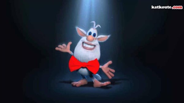 Домовенок Буба на белом фоне