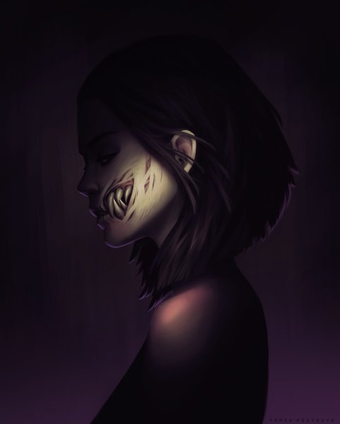 Девочка с острыми зубами арт