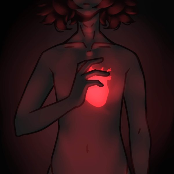 Человек с горящим сердцем