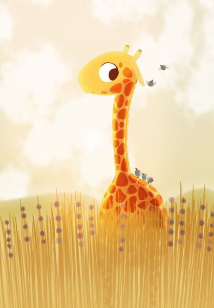 Смешной оранжевый Жираф