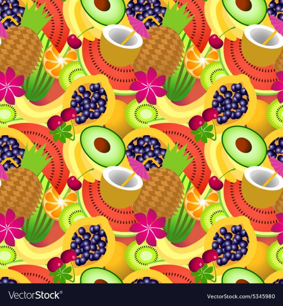 Тропические фрукты паттерн