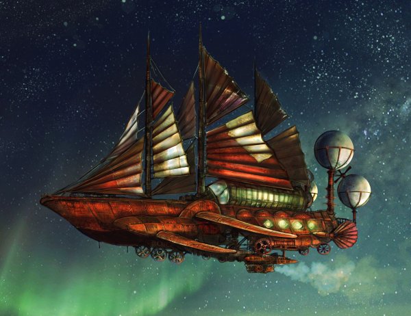 Стимпанковские летающие корабли