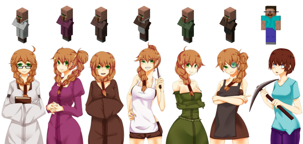 Аниме мобы из МАЙНКРАФТА