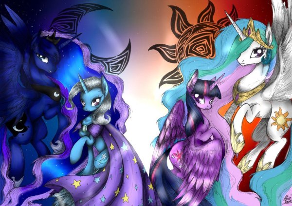 Селестия Луна и Твайлайт
