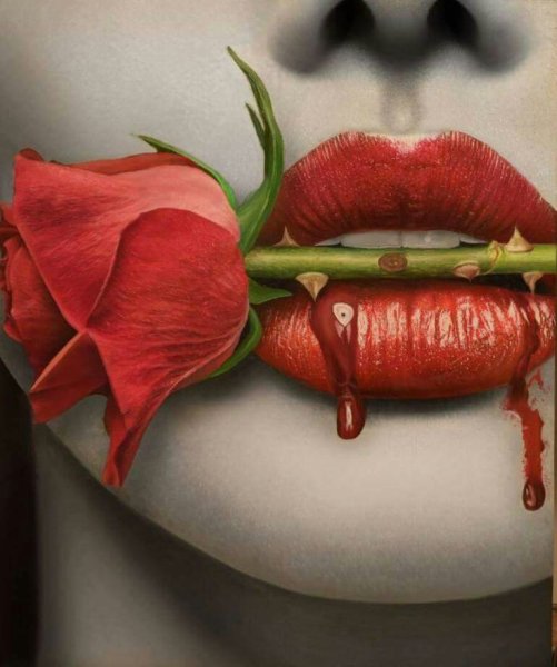 Губы с цветами