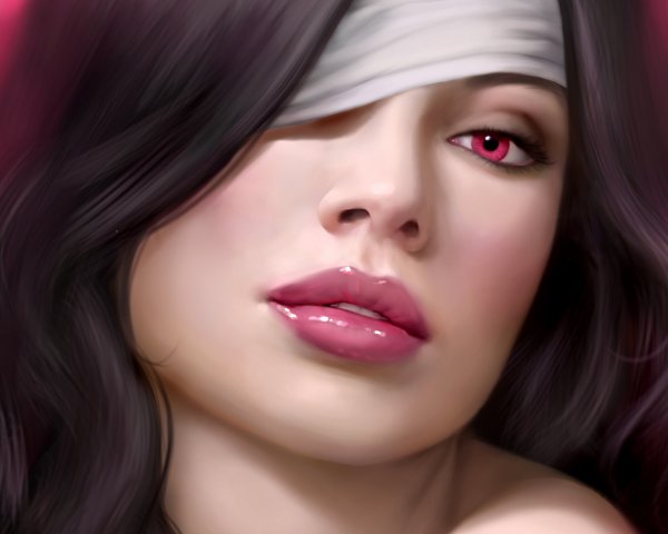 Красивое женское лицо арт