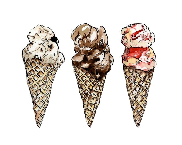 Мороженое рожок арт