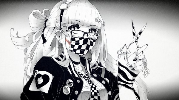 Аниме девушка в маске