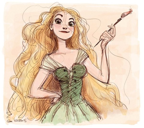 Бель принцесса Дисней арт