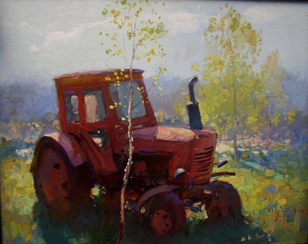 Советский художник Каторгин тракторы