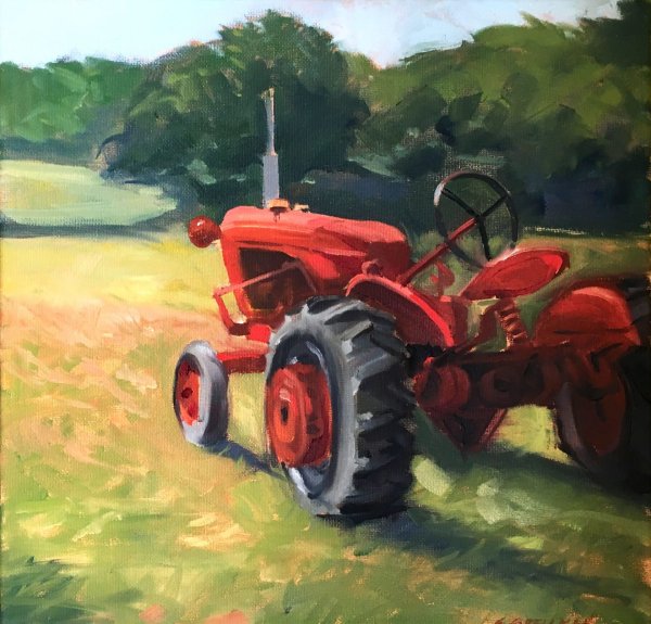 Живопись маслом трактор