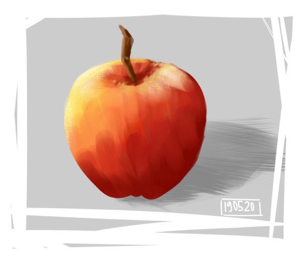 Мультяшное яблоко арт