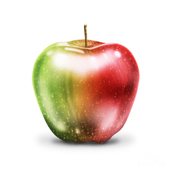 Яблоко арт на прозрачном фоне