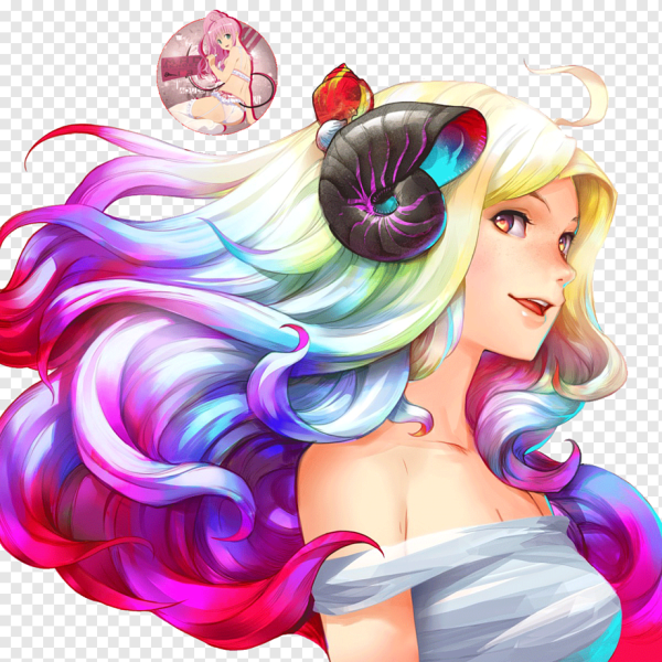 Девочка с радужными волосами