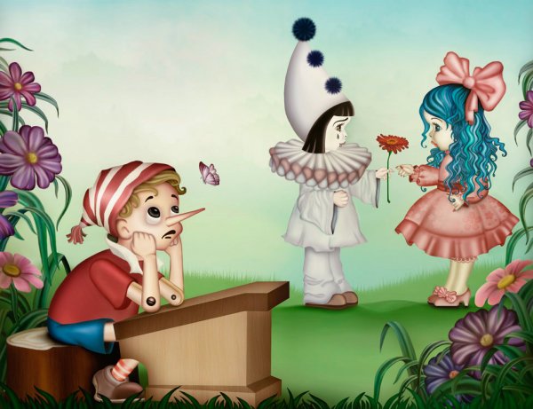 Буратино Мальфина перо