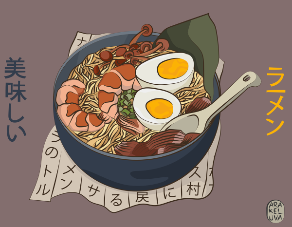 Аниме японский рамен с Наруто