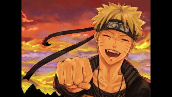 Наруто Узумаки арт улыбается