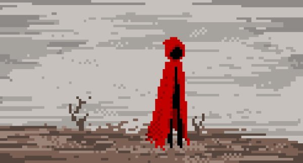 Пиксель арт человек в плаще