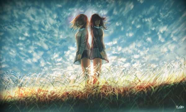 Две девушки спина к спине